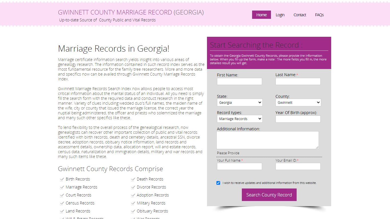 Public Marriage Records - Gwinnett County, Georgia