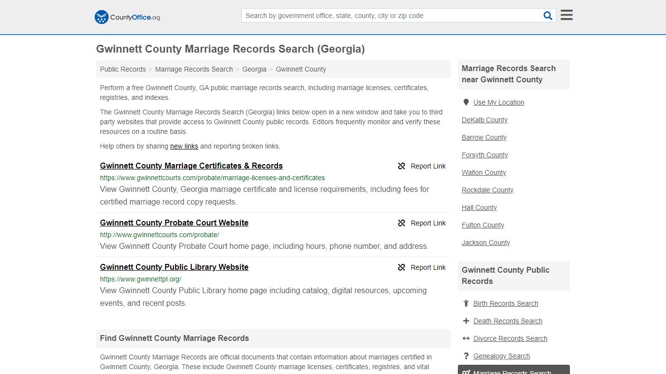 Marriage Records Search - Gwinnett County, GA (Marriage ...