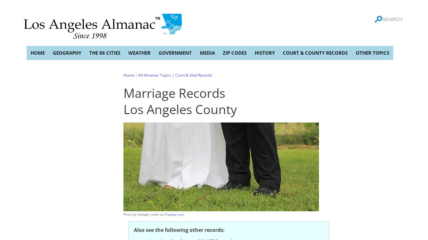 Obtain Marriage Records in Los Angeles County, California